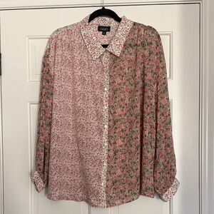 G&G Women's Floral Blouse - Pink and Green